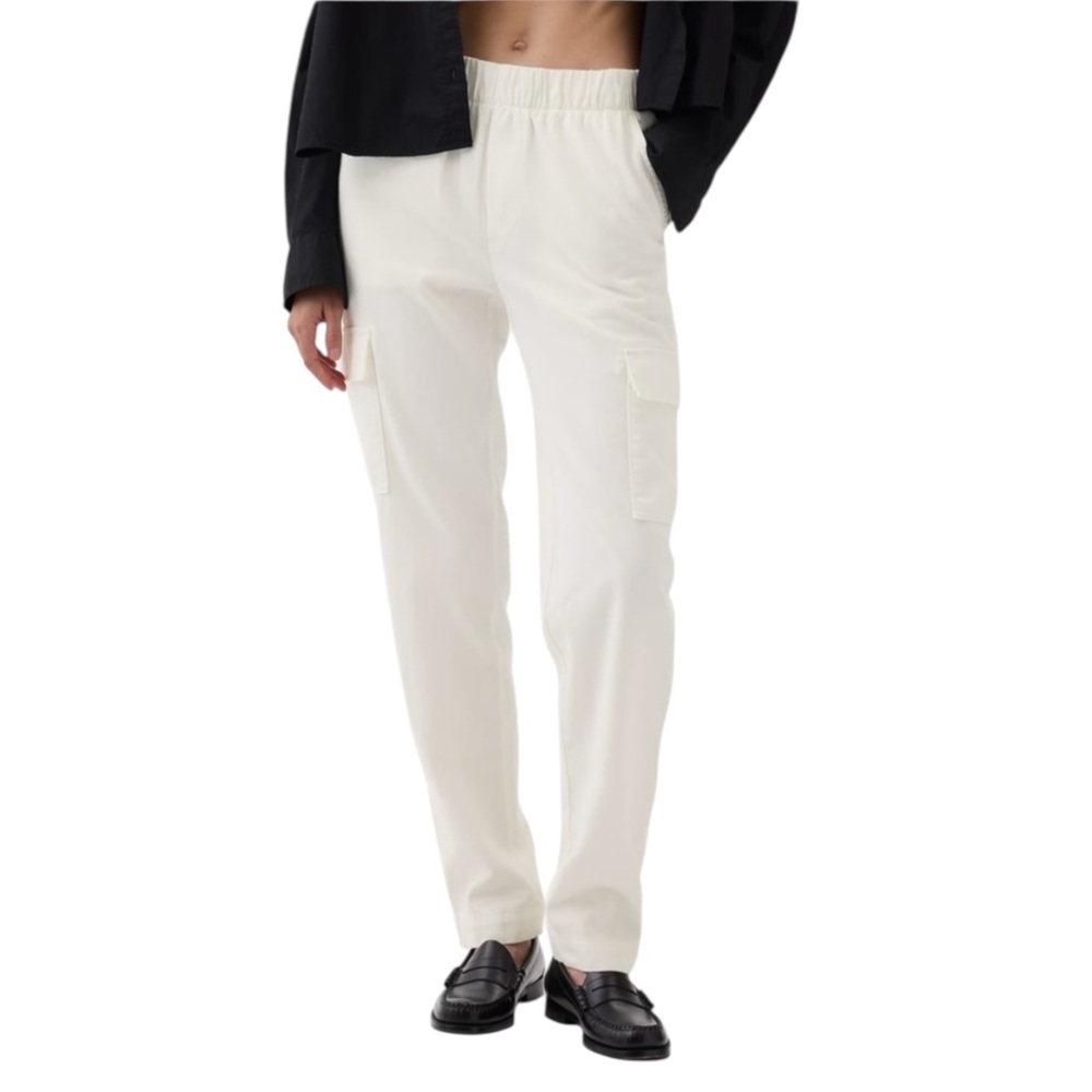 GAP Cargo Mid-Rise Twill/Cotton Pants in Stark White Size Small -- SUMMERTIME!!!